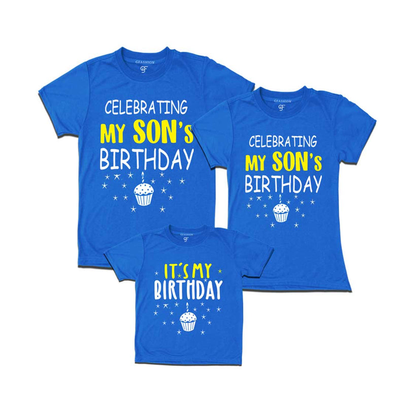 Celebrating My Son's Birthday T-shirts With Family in Blue Color available @ gfashion.jpg