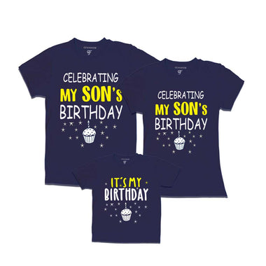 Celebrating My Son's Birthday T-shirts With Family in Navy Color available @ gfashion.jpg