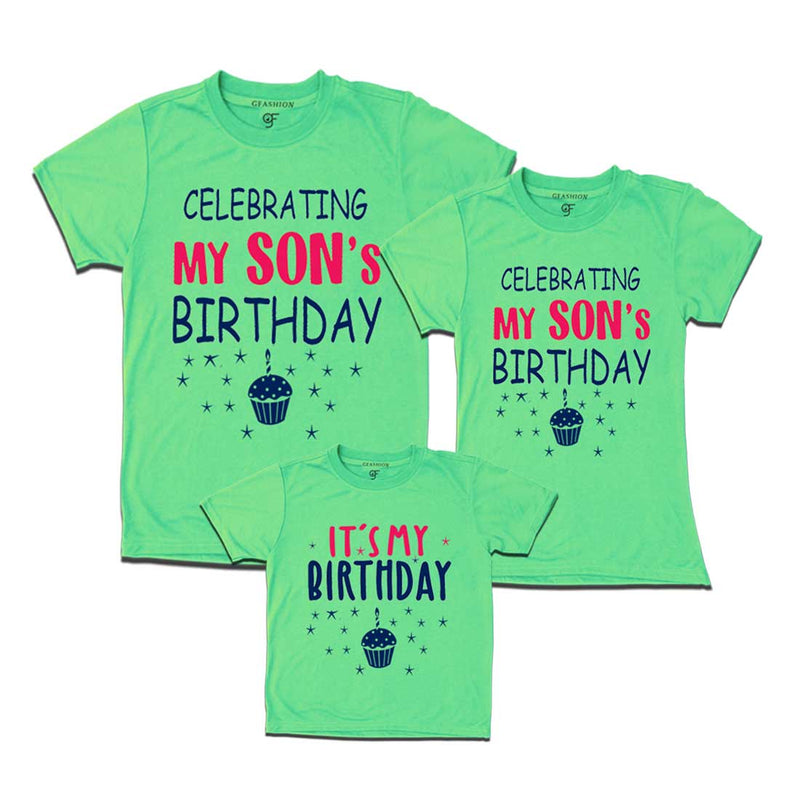 Celebrating My Son's Birthday T-shirts With Family in Pista Green Color available @ gfashion.jpg