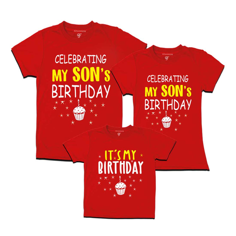 Celebrating My Son's Birthday T-shirts With Family in Red Color available @ gfashion.jpg