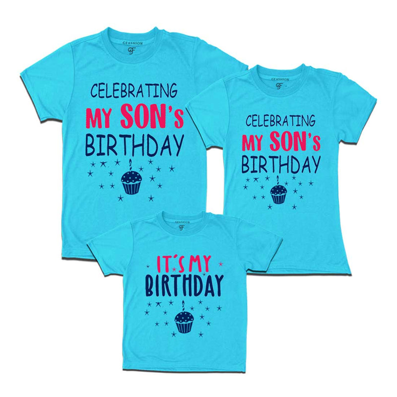 Celebrating My Son's Birthday T-shirts With Family in Sky Blue Color available @ gfashion.jpg