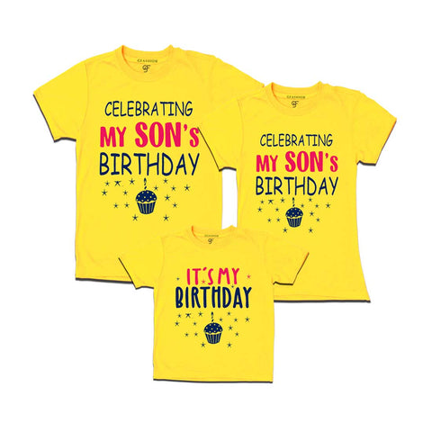 Celebrating My Son's Birthday T-shirts With Family in Yellow Color available @ gfashion.jpg