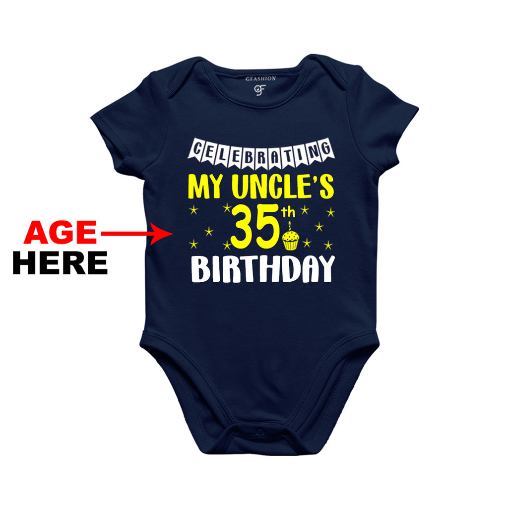 Celebrating My Uncle's Birthday Age Customized Onesie or Bodysuit or Rompers in Navy Color available @ gfashion.jpg