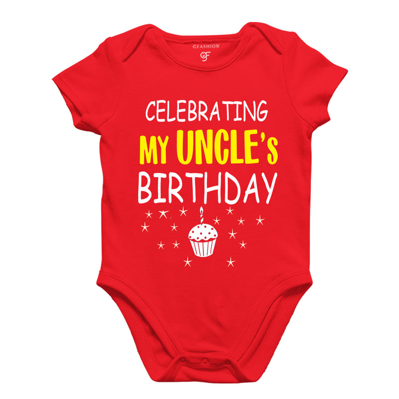 Celebrating My Uncle's Birthday Bodysuit or Rompers in Red Color available @ gfashion.jpg