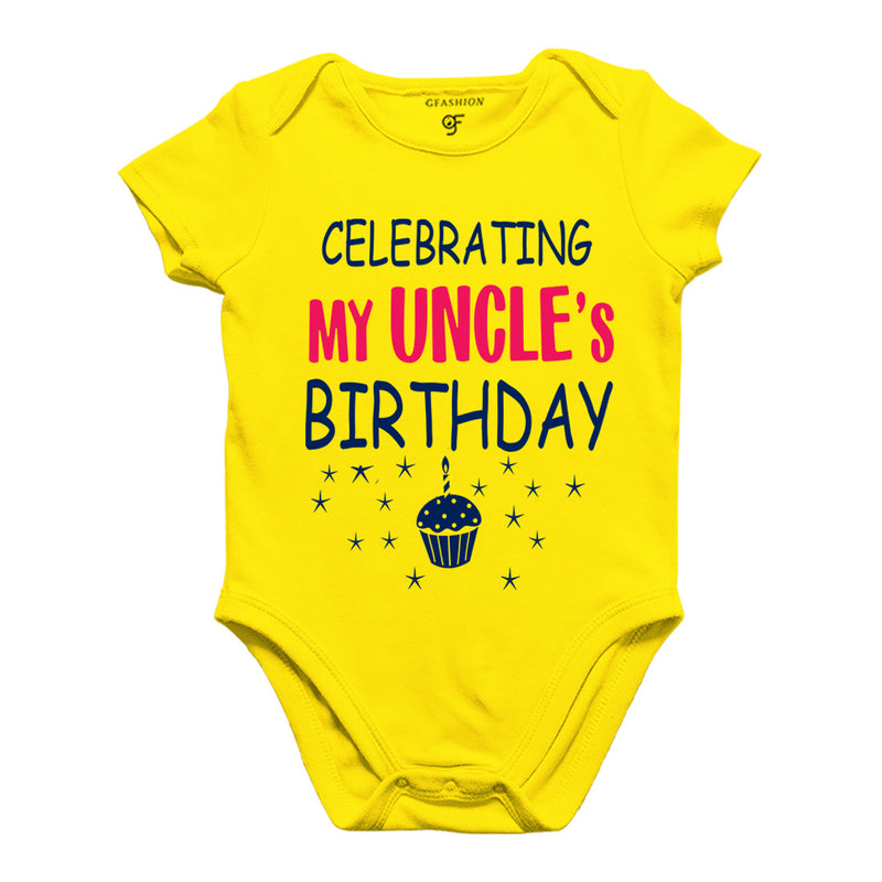 Celebrating My Uncle's Birthday Bodysuit or Rompers in Yellow Color available @ gfashion.jpg
