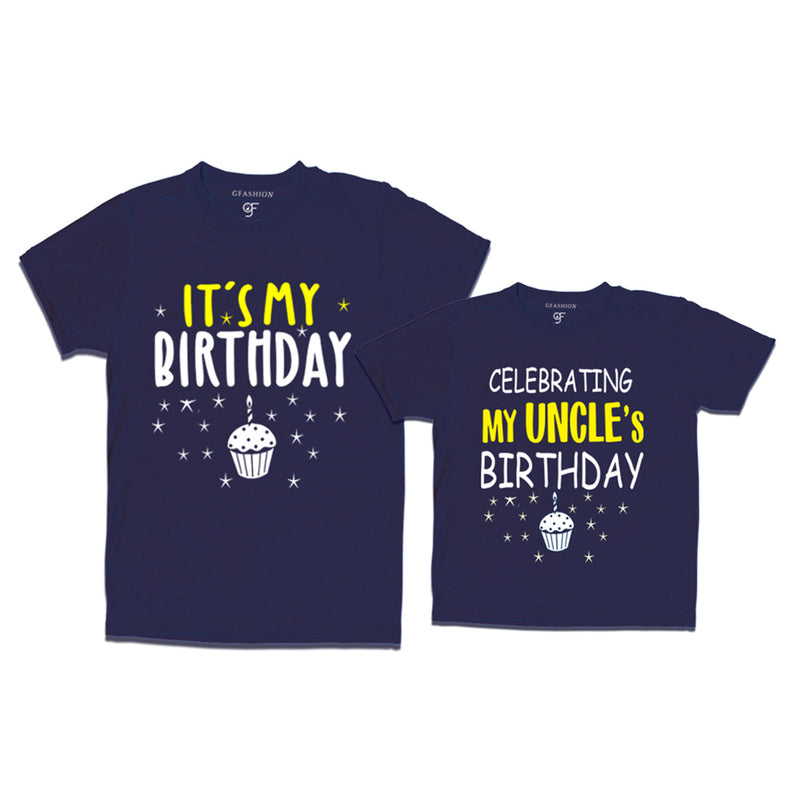 Celebrating My Uncle's Birthday T-shirts in Navy Color available @ gfashion.jpg