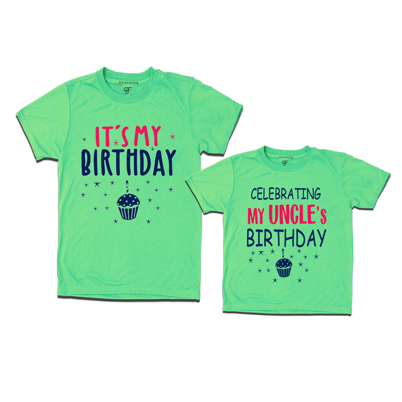 Celebrating My Uncle's Birthday T-shirts in Pista Green Color available @ gfashion.jpg