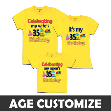 Celebrating My Wife's Birthday-Age Customized T-shirts With Family