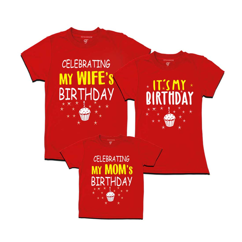 Celebrating My Wife's Birthday Family T-shirts in Red Color available @ gfashion.jpg