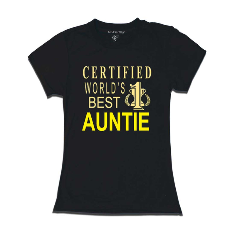 Certified World's Best Auntie T-shirts-Black-gfashion