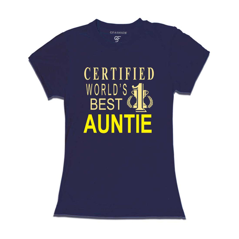 Certified World's Best Auntie T-shirts-Navy-gfashion