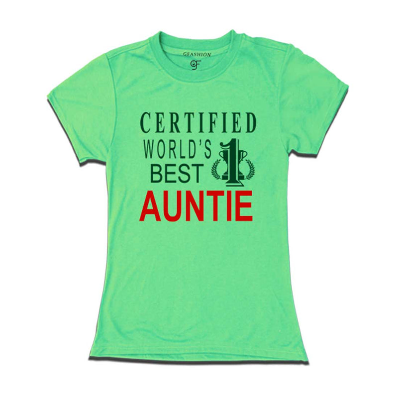 Certified World's Best Auntie T-shirts-Pista Green-gfashion