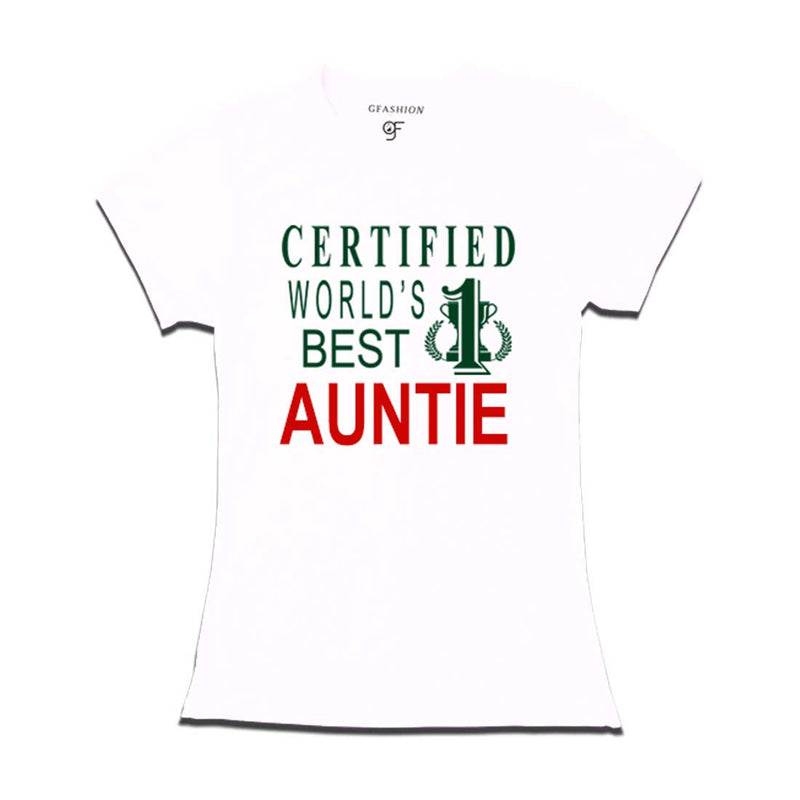 Certified World's Best Auntie T-shirts-White-gfashion
