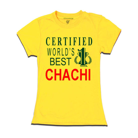 Certified World's Best Chachi T-shirts-Yellow-gfashion