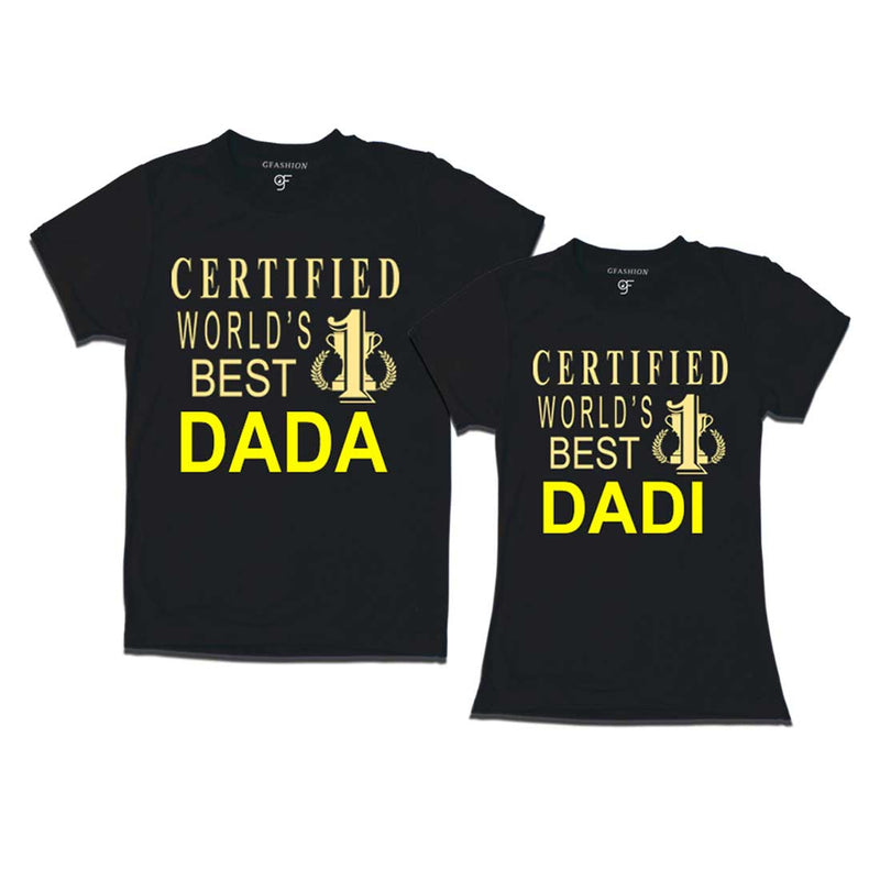 Certified World's Best Dada-Dadi T-shirts-Black-gfashion