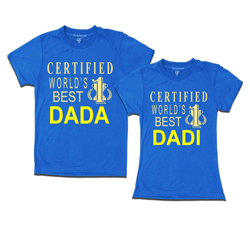 Certified World's Best Dada-Dadi T-shirts-Blue-gfashion