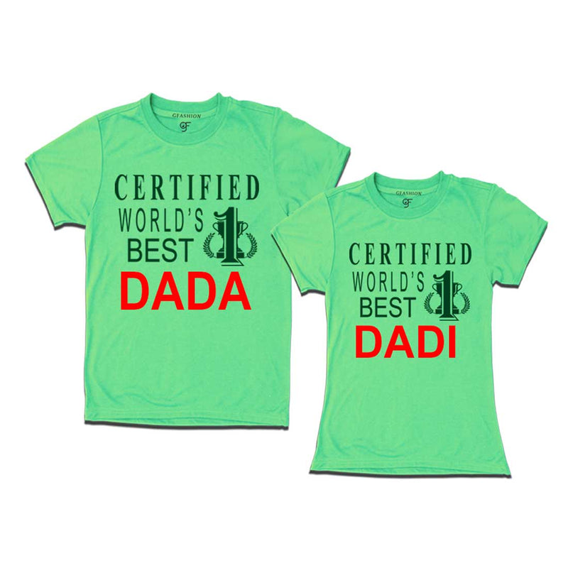 Certified World's Best Dada-Dadi T-shirts-Pista Green-gfashion