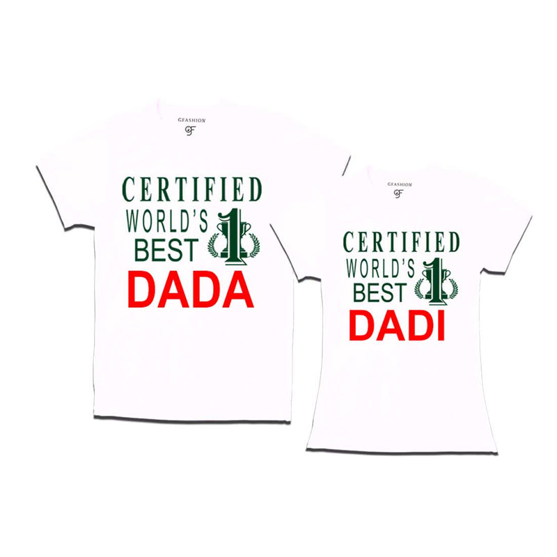 Certified World's Best Dada-Dadi T-shirts-White-gfashion