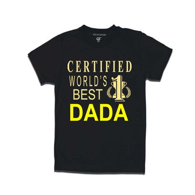 Certified World's Best Dada T-shirts-Black-gfashion