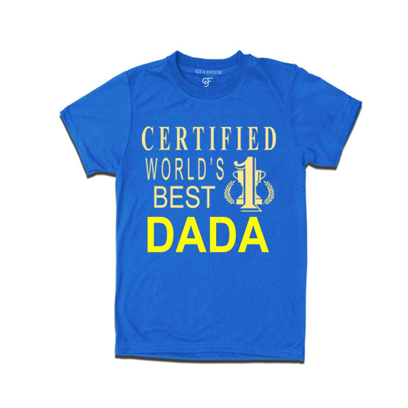 Certified World's Best Dada T-shirts-Blue-gfashion