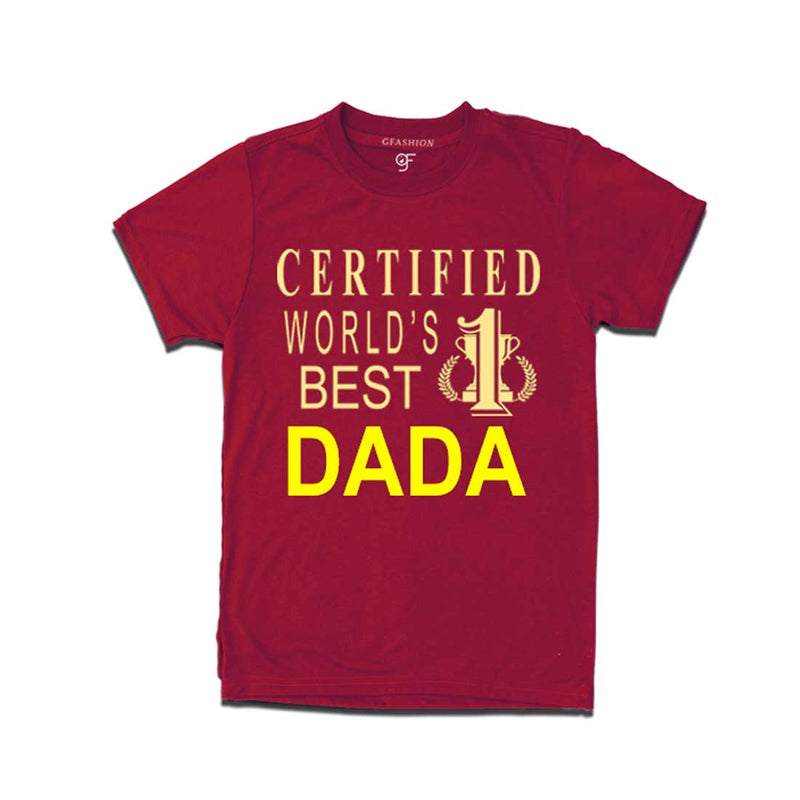 Certified World's Best Dada T-shirts-Maroon-gfashion