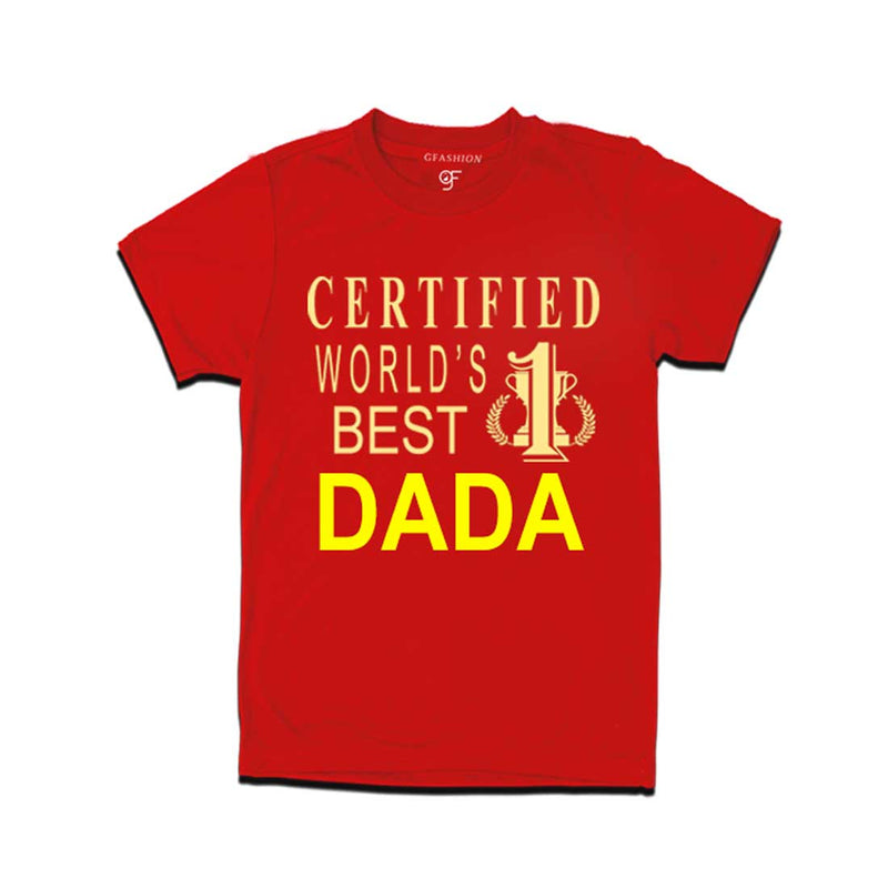 Certified World's Best Dada T-shirts-Red-gfashion