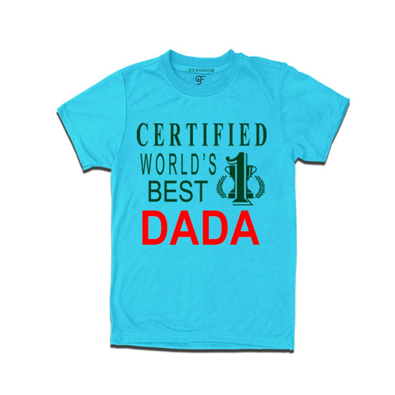 Certified World's Best Dada T-shirts-Sky Blue-gfashion