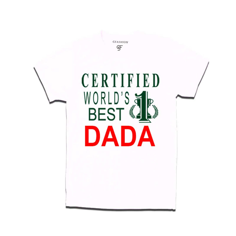 Certified World's Best Dada T-shirts-White-gfashion