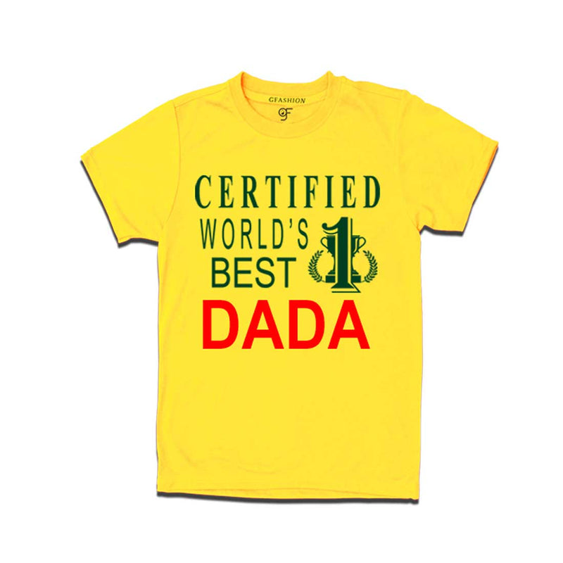 Certified World's Best Dada T-shirts-Yellow-gfashion