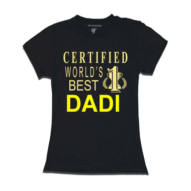 Certified World's Best Dadi T-shirts-Black-gfashion