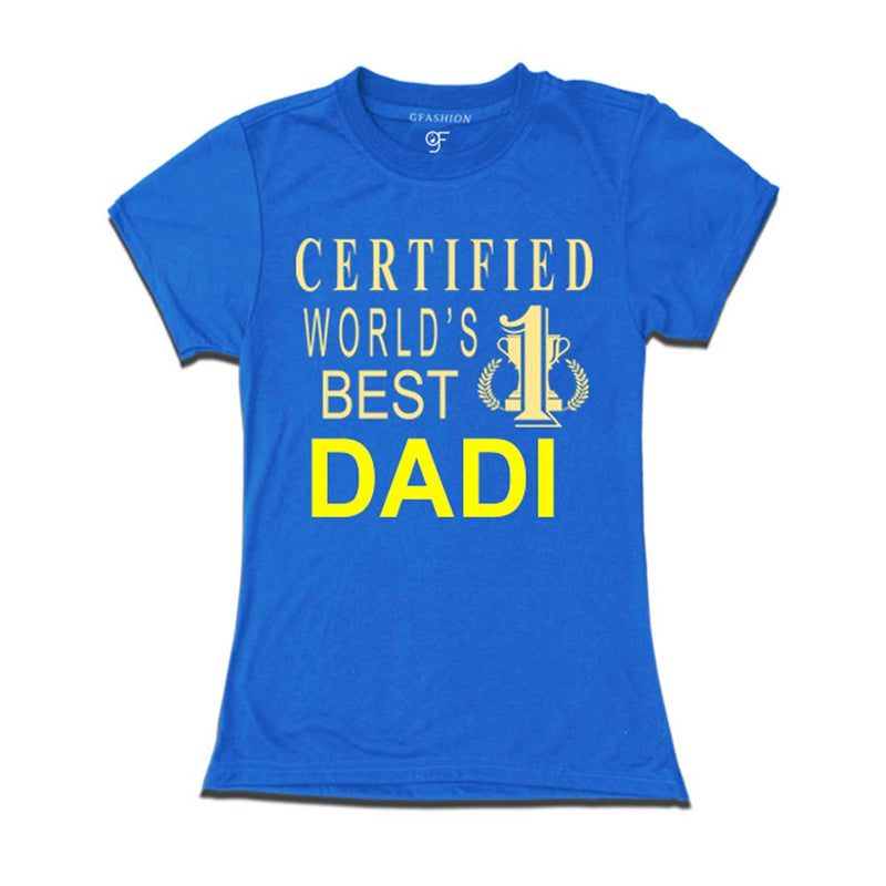 Certified World's Best Dadi T-shirts-Blue-gfashion
