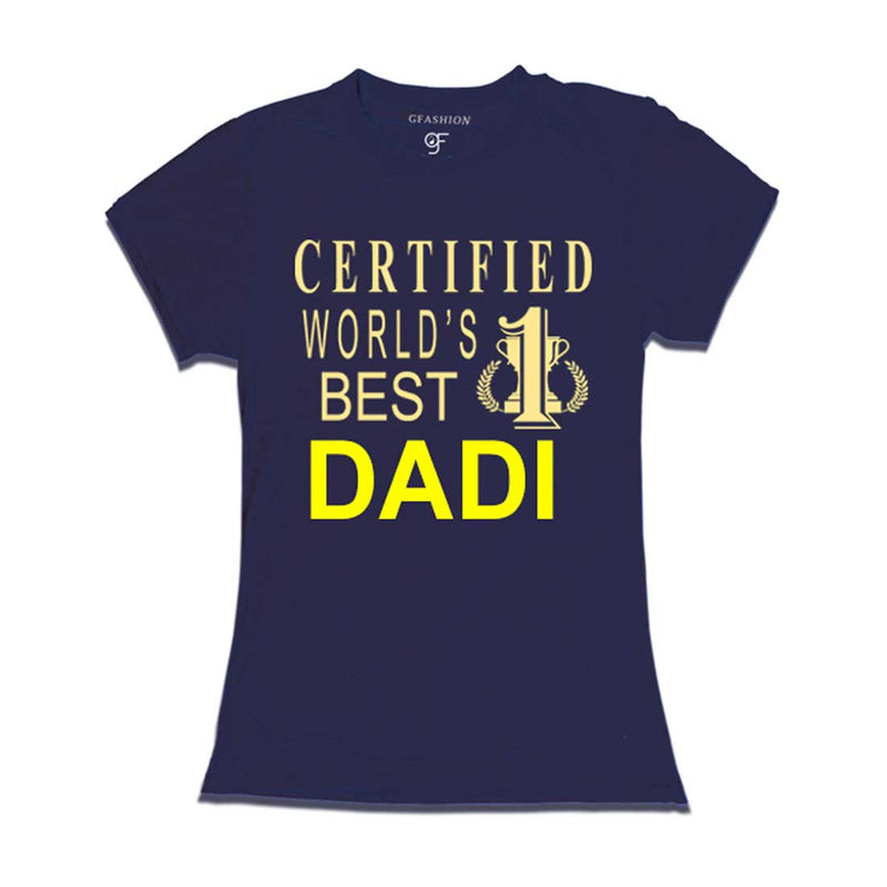 Certified World's Best Dadi T-shirts-Navy-gfashion