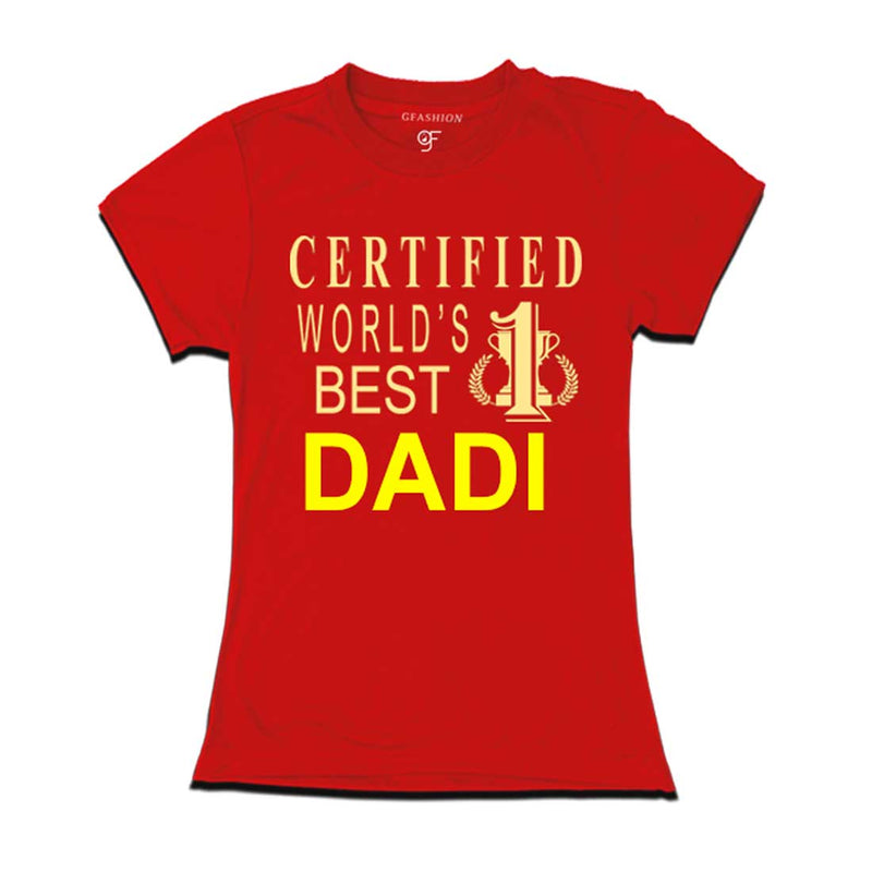 Certified World's Best Dadi T-shirts-Red-gfashion