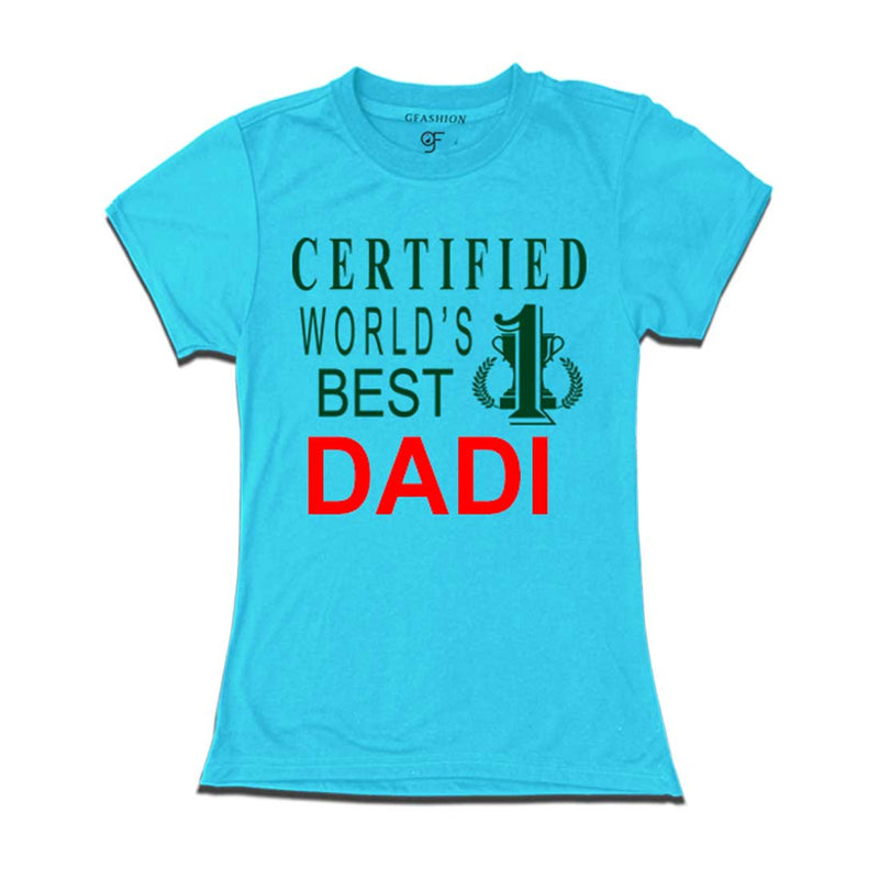 Certified World's Best Dadi T-shirts-Sky Blue-gfashion