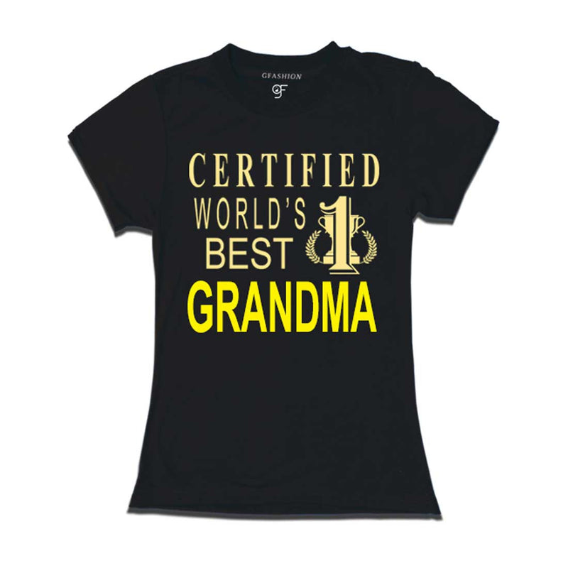Certified World's Best Grandma- T-shirt-Black-gfashion