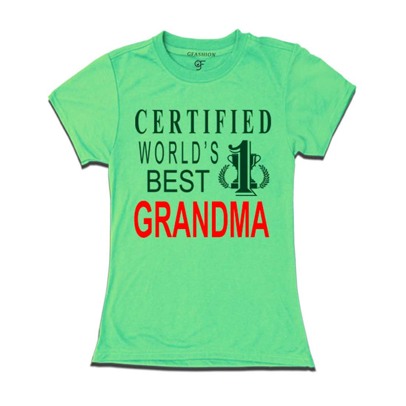 Certified World's Best Grandma- T-shirt-Pista Green-gfashion
