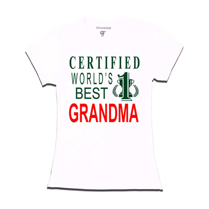 Certified World's Best Grandma- T-shirt-White-gfashion