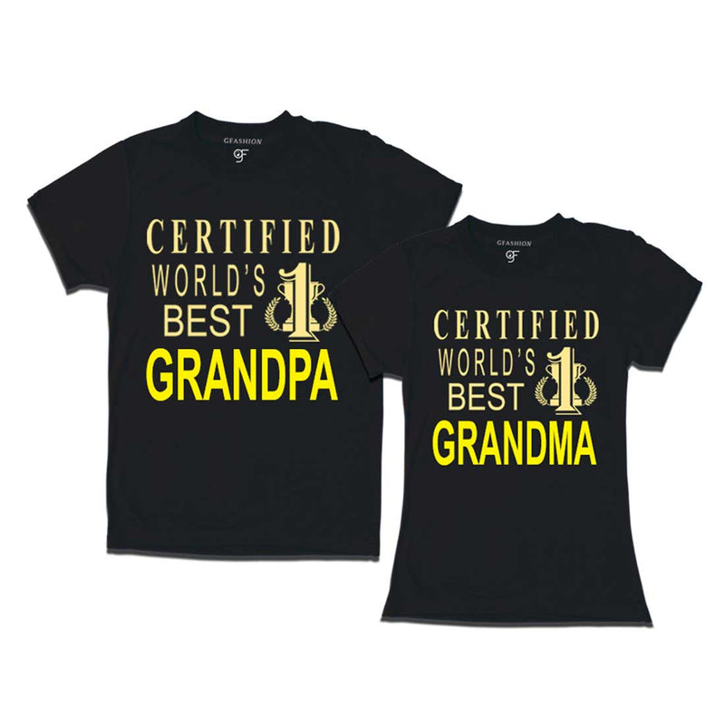 Certified World's Best Grandma Grandpa T-shirts