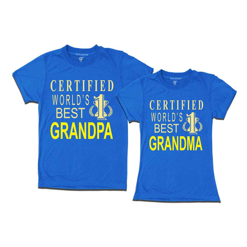 Certified World's Best Grandma Grandpa T-shirts