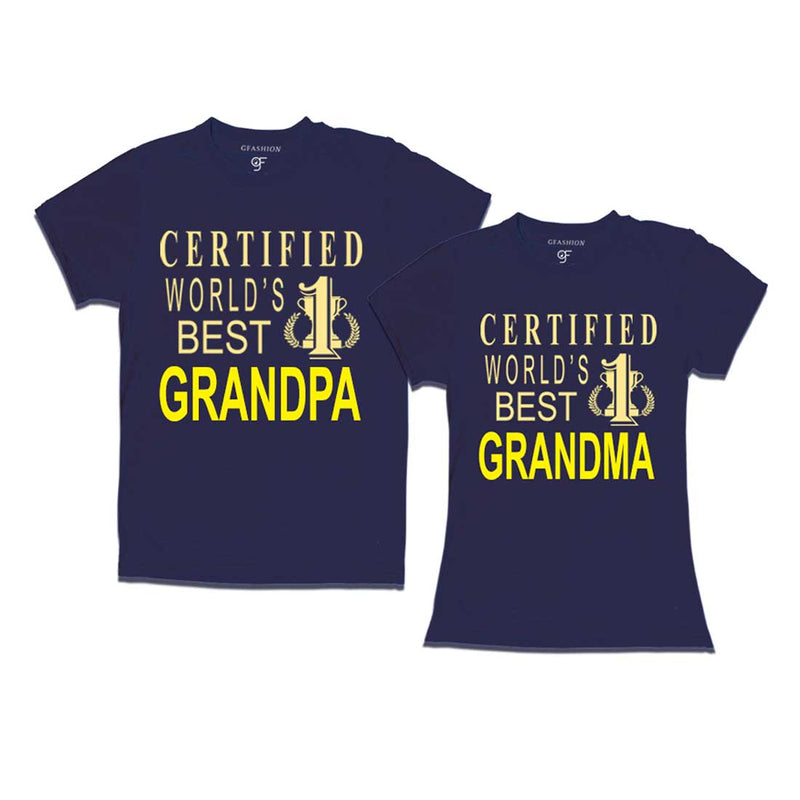 Certified World's Best Grandma Grandpa T-shirts