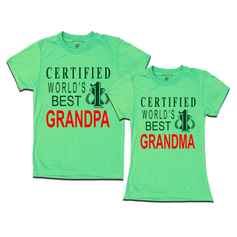 Certified World's Best Grandma Grandpa T-shirts