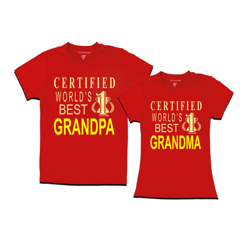 Certified World's Best Grandma Grandpa T-shirts