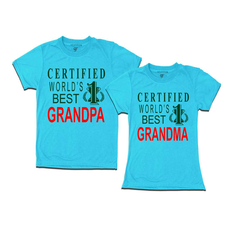 Certified World's Best Grandma Grandpa T-shirts