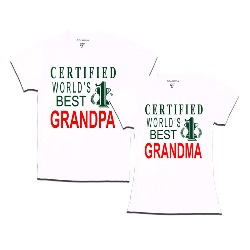 Certified World's Best Grandma Grandpa T-shirts