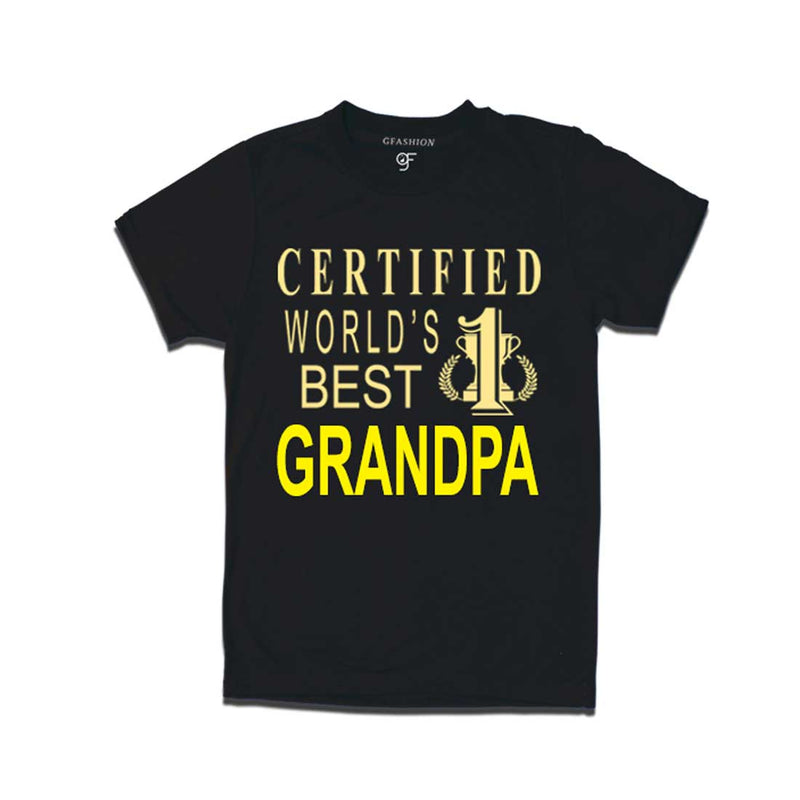 Certified World's Best Grandpa- T-shirt-Black-gfashion