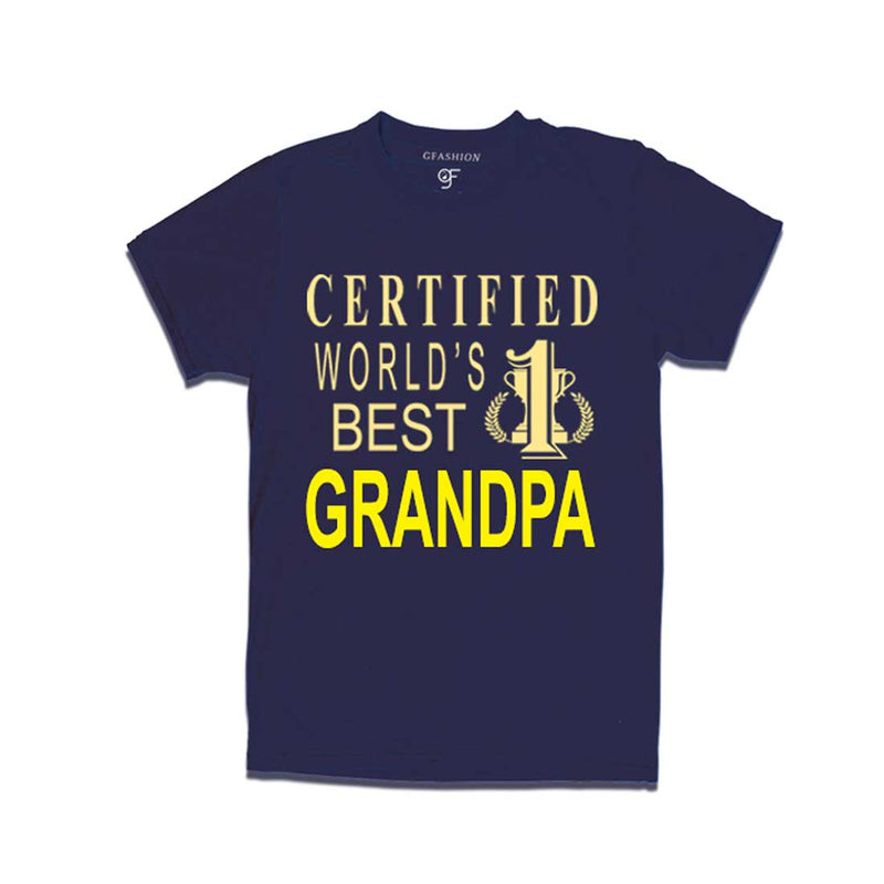 Certified World's Best Grandpa- T-shirt-Navy-gfashion