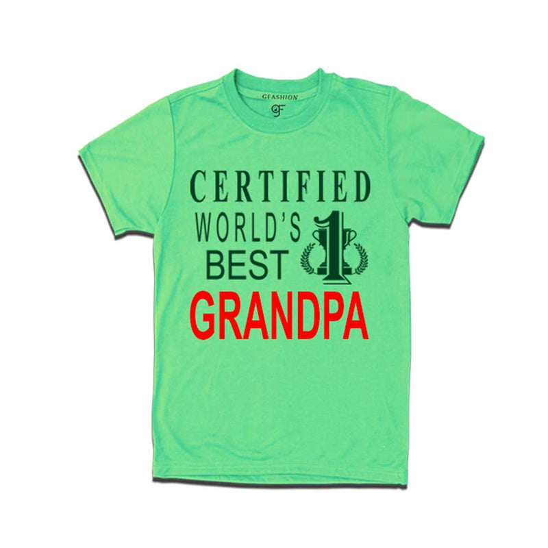 Certified World's Best Grandpa- T-shirt-Pista Green-gfashion
