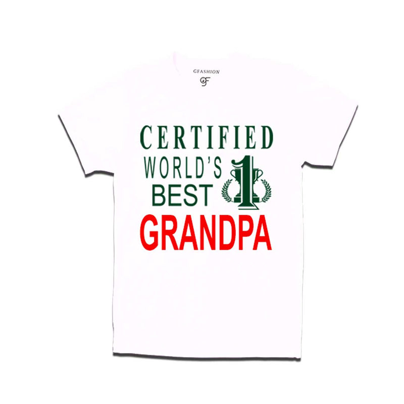 Certified World's Best Grandpa- T-shirt-White-gfashion