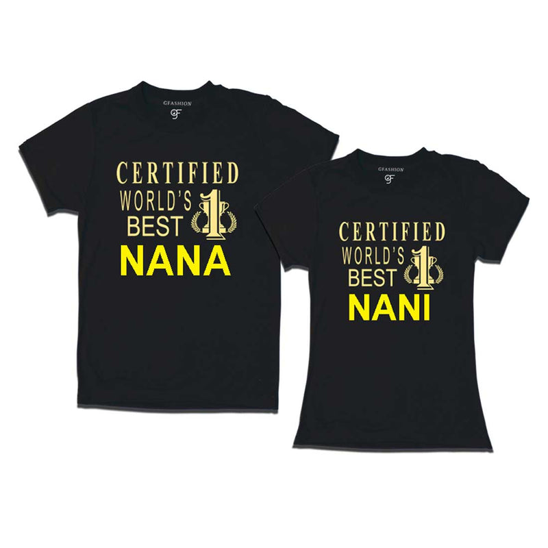 Certified World's Best Nana-Nani T-shirts-Black-gfashion