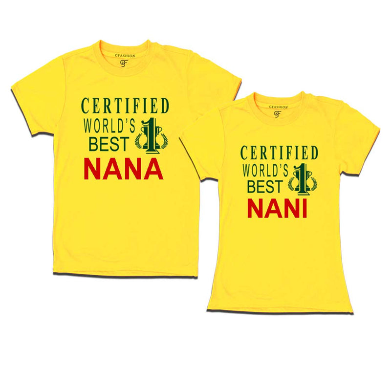 Certified World's Best Nana-Nani T-shirts-Yellow-gfashion